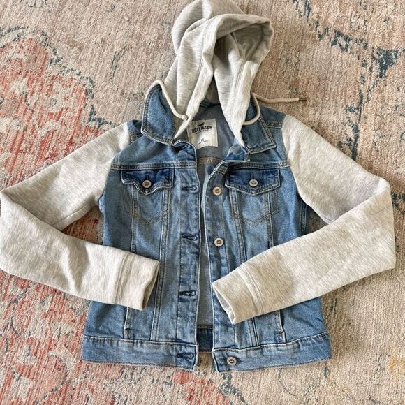 Hollister Hooded Denim Jacket - Picture 1 of 6